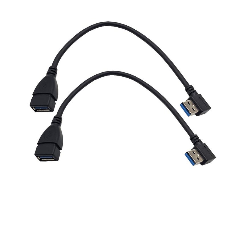 Seadream 2Pack SuperSpeed USB 3.0 Right Angle Male to Female Extension Cable - Right Angle - Image 2